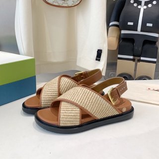 マルニ 本物 クリスクロス フスベットサンダル ラフィア FBMS01380