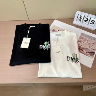 目を惹くカラーディオール 本物 コラールロゴ tシャツ 2色 dee78461