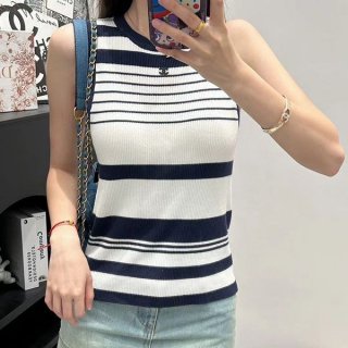 超希少！入手困難品！シャネル ストライプ ニット ベスト 本物 sht32421