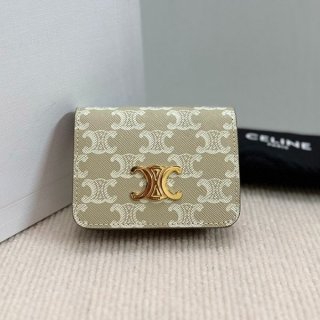 送料込 セリーヌ トリオンフキャンバスコンパクトウォレット 本物 10K622CQH