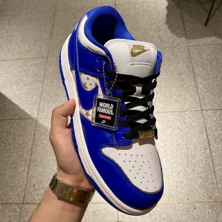 目を惹くカラーシュプリーム × ナイキ 本物 SB ダンク ロー スターズ "ブルー" DH3228100