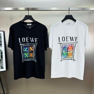 売上総額１位！ロエベ コットンワイドTシャツ 本物 log30726