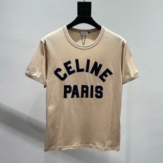 送料無料 セリーヌ パリ Tシャツ 本物 コットンジャージー 半袖 Ceo70107