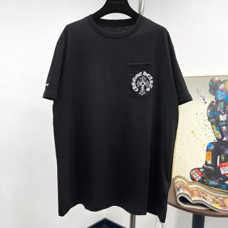 ☆クロムハーツ 本物☆ホースシュー ホワイトコットン Tシャツ Kuw19874