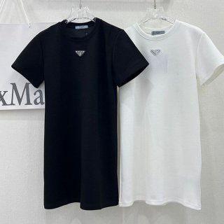 定番 プラダ コットン 本物 ミニドレス puo14447