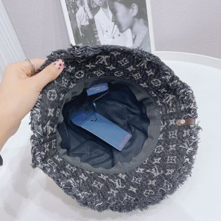 目を惹くカラー ルイヴィトン バケットハット 本物 モノグラム リバーシブル デニム vua62958