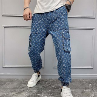超話題!ルイヴィトン デニムパンツ 本物 モノグラムパッチワーク vuk09402