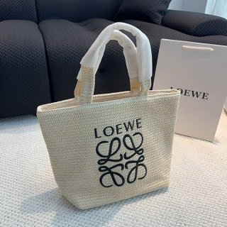 超希少！ロエベ かごバッグ 本物 トートバッグ ラフィア lom14971