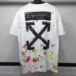 日本未入荷OFF WHITE Tシャツ 本物 スプレー カラバッジョ スリムフィット off22653