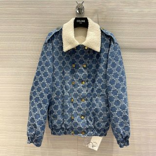 入手困難 セリーヌ テクニカル ファブリック本物 ルーズ ジャケット トリオンフ Cec13221