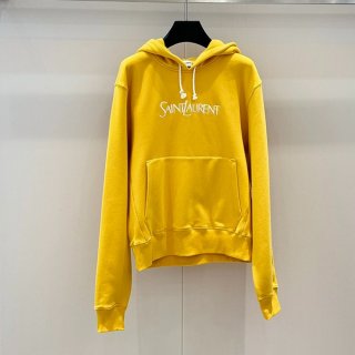 サンローラン 本物 ロゴ刺繍 オーバーサイズ パーカー (yellow) W7290