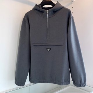 プラダ オーバーサイズ パーカー 本物 フーディ ロゴ入り pui18989