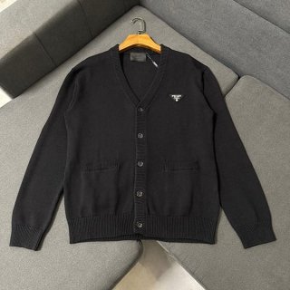 激安価格！プラダ ロゴ ウール カーディガン ニット Vネック 本物 puq43640
