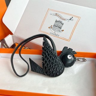 手元在庫あり！エルメス ケリーバックル バーディーチャーム 本物 タッチ ブラック era80415