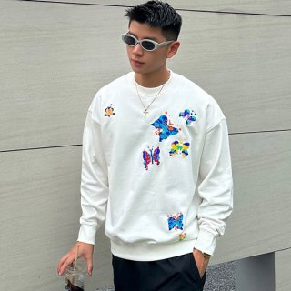 ルイヴィトン 本物 LVバタフライクルーネックスウェットシャツ vua58584