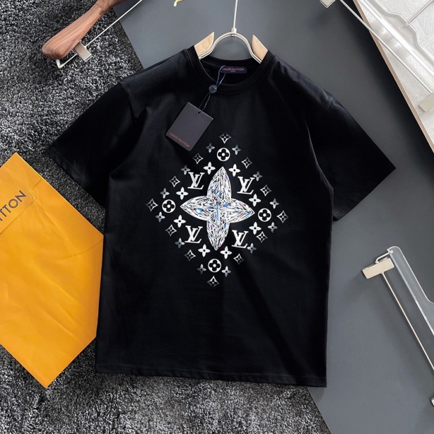 春もの新作ルイヴィトン Tシャツ 本物 21SS フロウティングLVプリンテッド vux11502