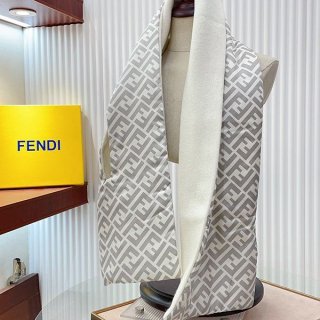 フェンディ FFロゴ カシミアシルク マフラー 本物 FXP400A6DFF0QE1