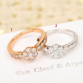 ヴァンクリーフ フルレット リング 本物 18K ダイヤモンド van01865