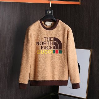 大人気！グッチ x ノースフェイス 本物 ★ロゴフェイクファースエット プルオーバー Nof71250