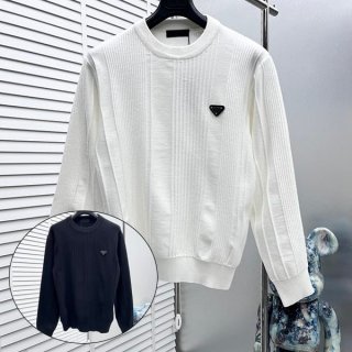 激安価格！プラダ 本物 ウールxカシミア クルーネック セーター 2色 puo09808