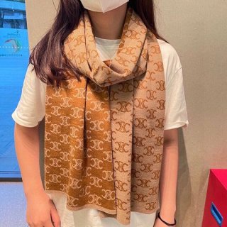 お洒落にセリーヌ フリンジスカーフ カシミア 本物 Cek38125