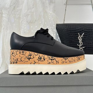 【ステラマッカートニー x ディズニー 本物】Elyse ブローグシューズ 厚底 sts09521