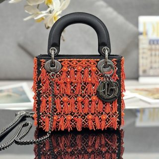 超人気ディオール 刺繍レッドビーズ レディディオールミニバッグ本物 dec86187