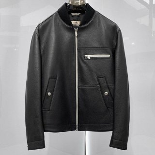送料込 エルメス レザーボクシージャケット 本物 erb78584
