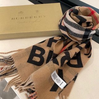 セール新作バーバリー リバーシブル チェック カシミアスカーフ 本物 Bah63945