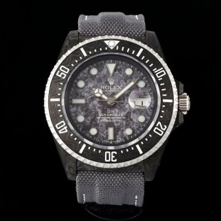 一目惚れロレックス DiW カーボン サブマリーナ 本物 "ALL CARBON BLACK" rox30040