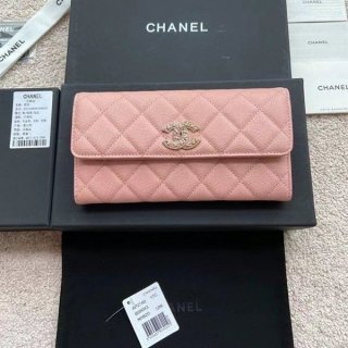 新色☆希少 シャネル キャビアスキン ココマーク 二つ折り長財布 本物 shq02240