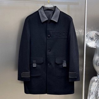 大人気! フェンディ グレー カシミアコート 本物 fep40327