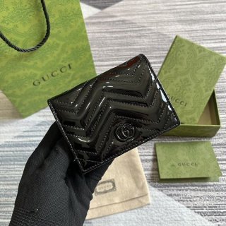 グッチ〔GGマーモント〕パテント カードケース 本物ウォレット guy33305