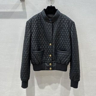 高品質ルイヴィトン ダイヤモンドチェック刺繍 レザージャケット 本物 vud91861