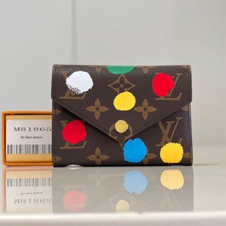 希少LV ×草間 彌生 ポルトフォイユ ヴィクトリーヌ 財布 本物 M81865
