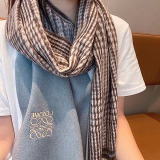 限定希少 ロエベ バイカラー カシミアマフラー 本物 los68328