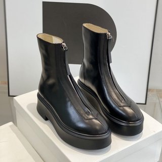 秋冬大セールザロウ 本物 レザージッパーアンクルブーツ zah71768
