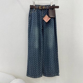 ミュウミュウ ロゴ デニムパンツ 本物 myq30232