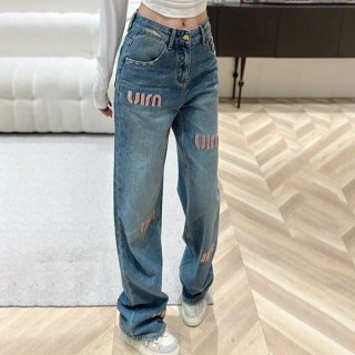 完売必至 23FW ミュウミュウ デニムパンツ 本物 myx58426