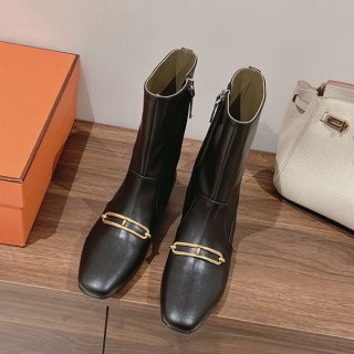 Roulisバックル☆60年代スタイル★エルメス★アンクルブーツ本物☆Dora erl92316