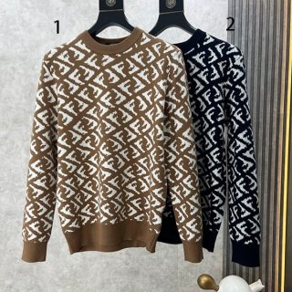 注目★フェンディ 本物 FFクロシェモチーフ カシミア ハイネック セーター 2色 feg65715