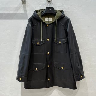 使い勝手良しセリーヌ プロンジェ ラムスキン オーバーサイズ パーカー 本物 2D493151T38BK