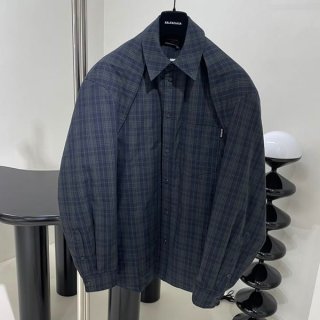 超希少！バレンシアガ 本物 コットン チェック オーバーサイズ シャツ 751728TOM172952