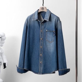 激安価格！ボッテガヴェネタ デニム長袖シャツ ブルー 本物 bof92462
