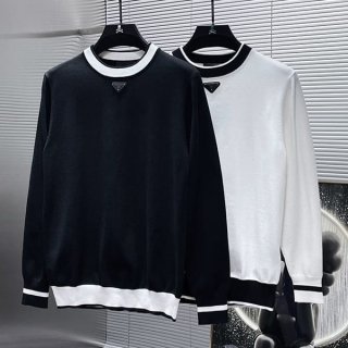 最新でオシャレプラダ スーパーファインウールクルーネックセーター 本物 2色 put96397
