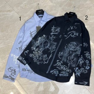 売上総額１位！バレンシアガ GRAFFITI シャツ オーバーサイズ 長袖シャツ 本物 2色 738843TNM604850