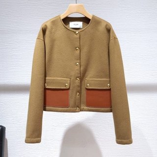 一目惚れセリーヌ 本物 シルクツイード カーディガンジャケット Cej25939