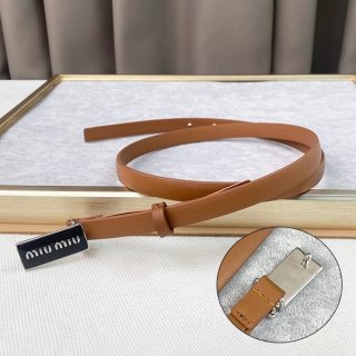 すぐ届ミュウミュウ Logo スリム ベルト 本物 メタルバックル myd03474