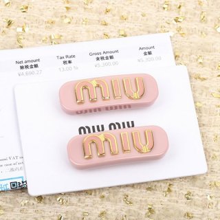 人気 ミュウミュウ 本物 プレックスｘメタル ヘアクリップ mya45518