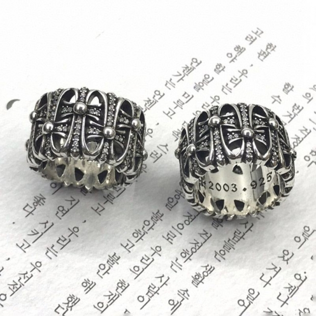 送料込 クロムハーツ 本物 セメタリークロス ダイヤ リング Kuk31573